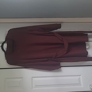 Torrid Burgundy Tie Waist Sweatshirt Dress
